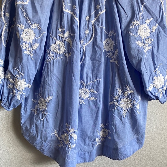 Scarlett Poppies Blue Embroidered Women's Top - Picture 11 of 12